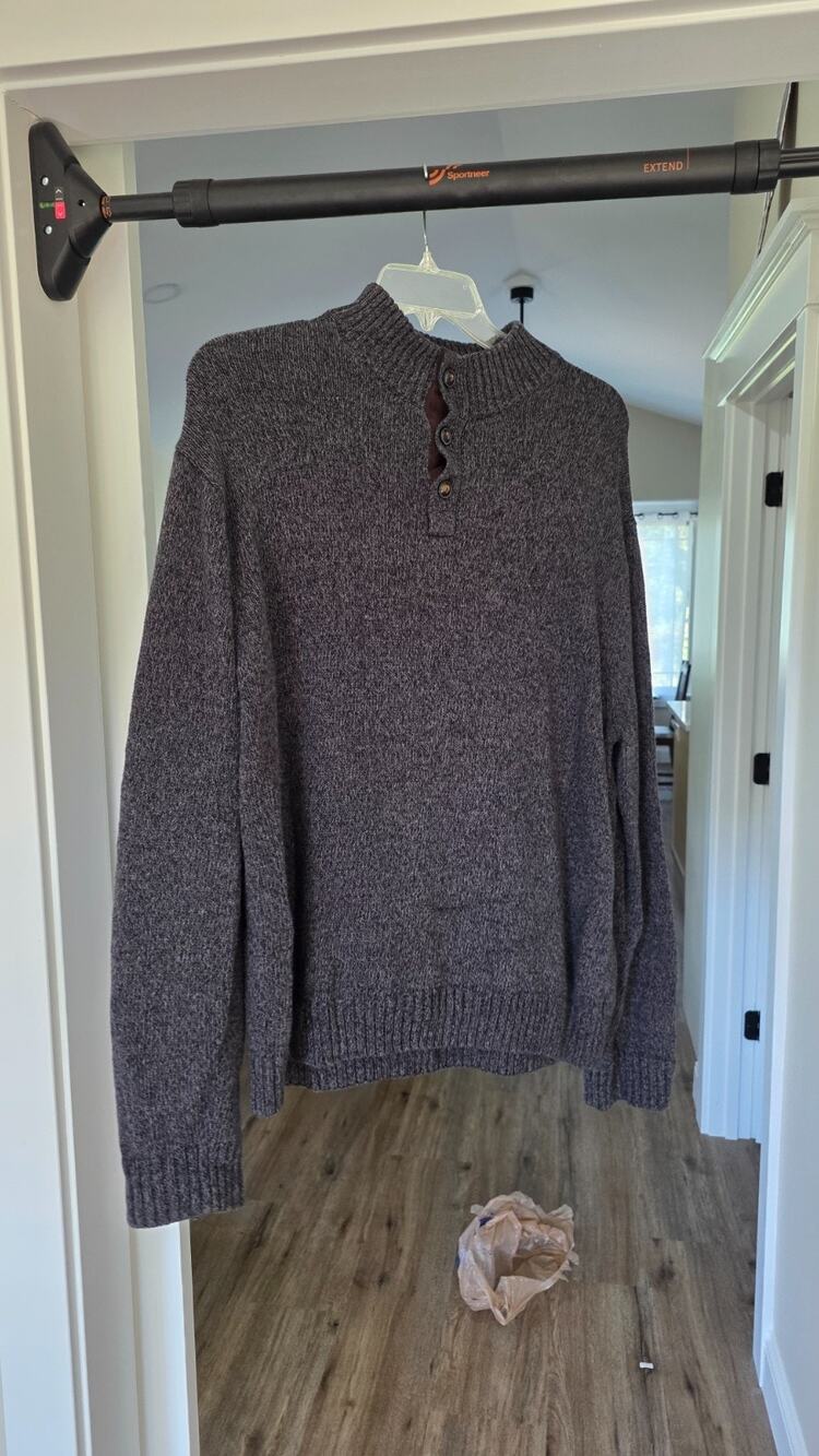 CHAPS by RALPH LAUREN XL Est 1978 MENS CHARCOAL 1/4 BUTTON PULLOVER SWEATER SIZ